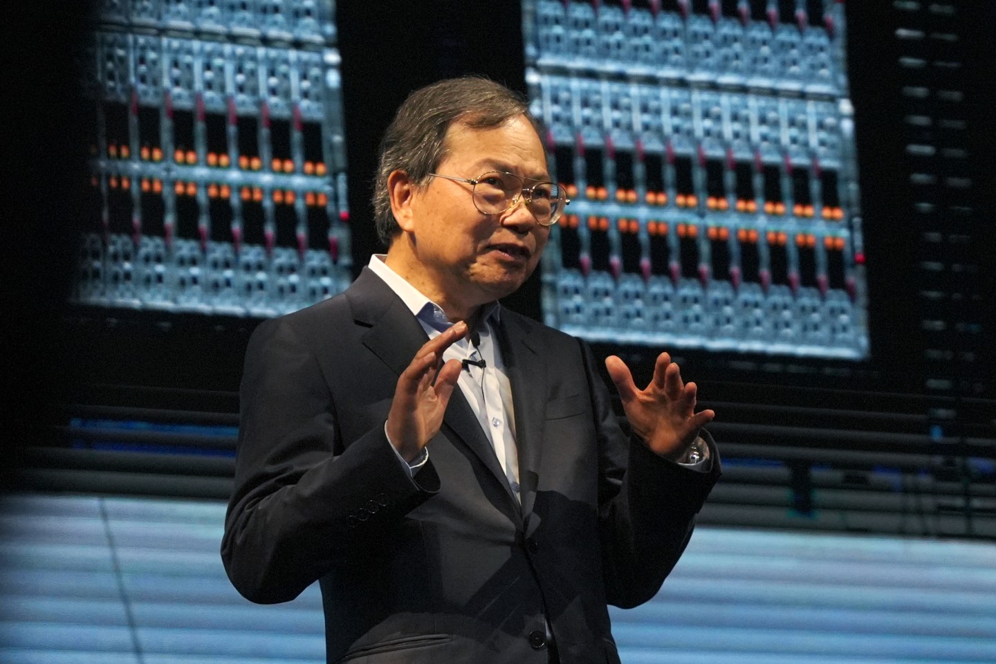 Charles Liang, CEO of Supermicro at a keynote during the COMPUTEX 2023.